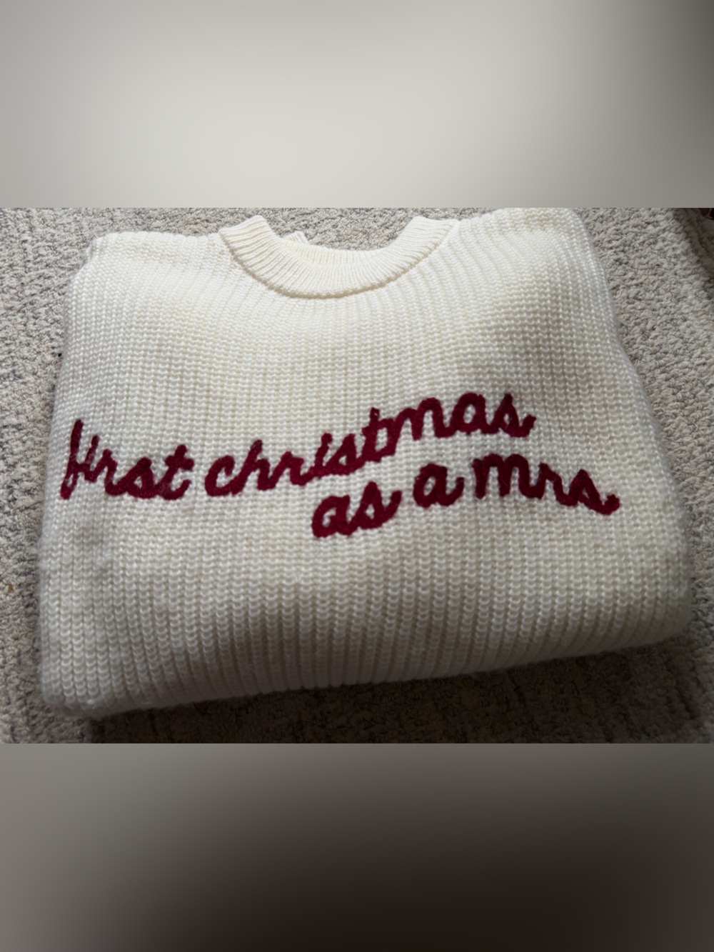 First Christmas as a Mrs. Sweater by SIX STORIES. Size medium.